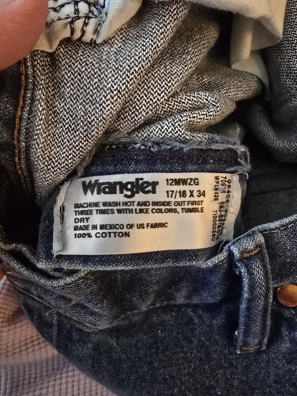 Wrangler Cowboy Cut Original Fit Jeans Men's 17/18x34 Blue Western Denim